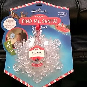 Hallmark Northpole Find Me Santa Light Up Snowflake Ornament Hallmark Northpole Find Me Santa Light Up Snowflake Ornament